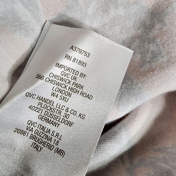 Denim & Co Women Top Medium Printed Jersey V Neck Short Sleeve Palm Tree A379753 - Picture 9 of 10